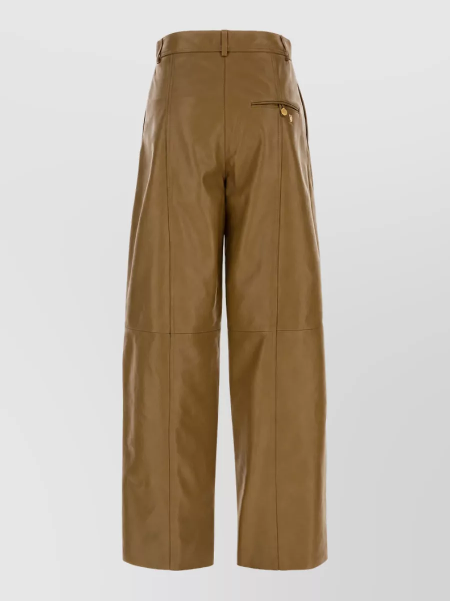 Alberta Ferretti Leather Wide-Leg Trousers
