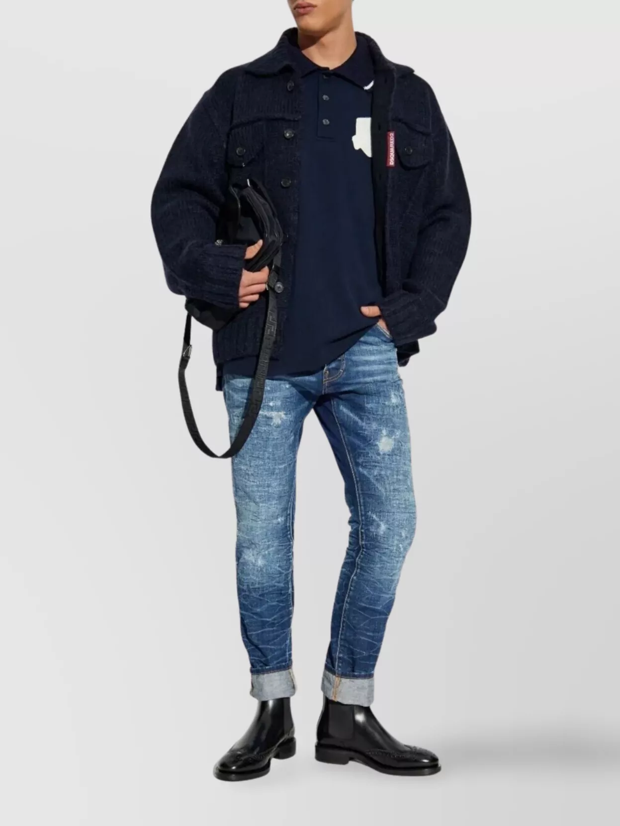 Dsquared2 Ribbed Cuffs Hem Collared Chest Pockets