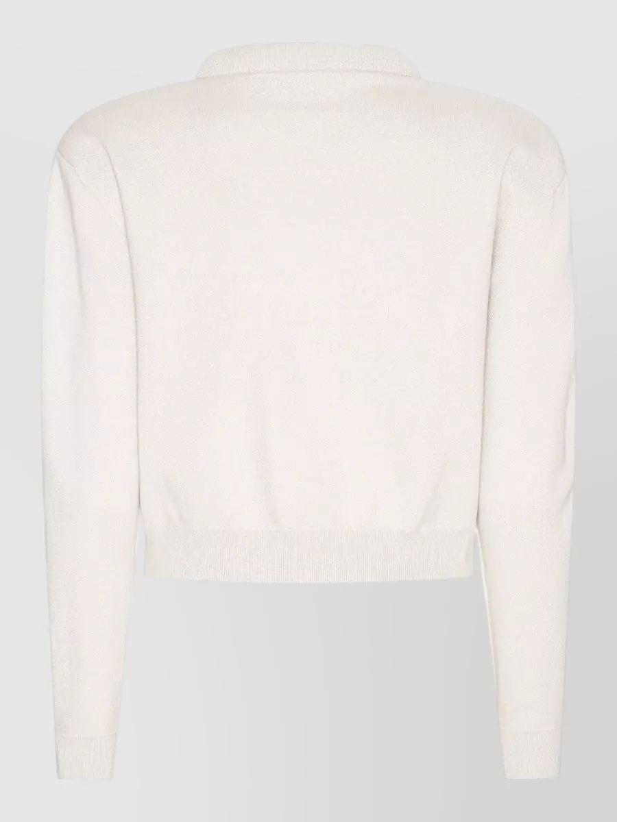 Rotate Cashmere-Blend Ribbed Round-Neck Cardigan