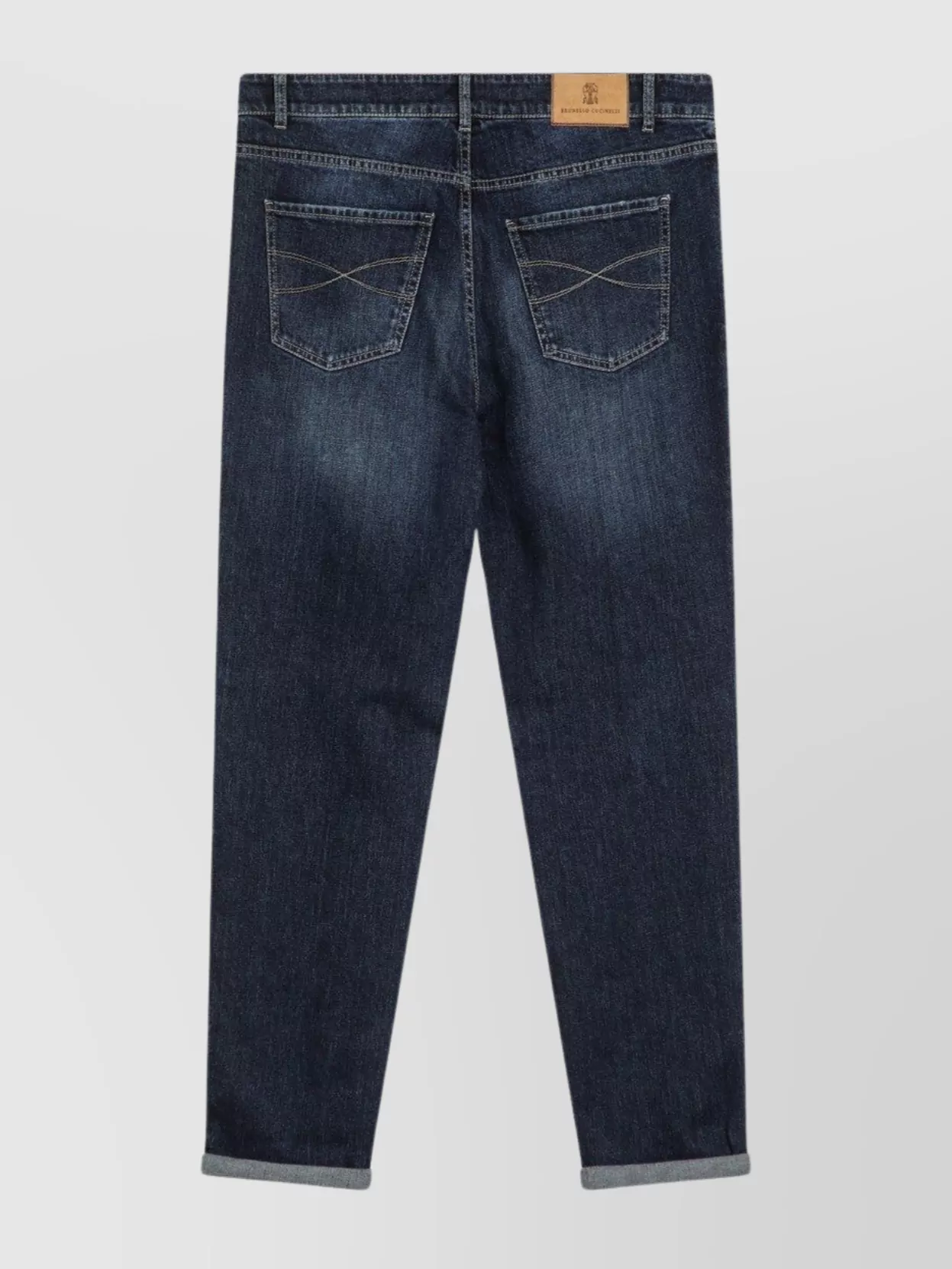 Brunello Cucinelli Denim Trousers Washed Effect In Blue
