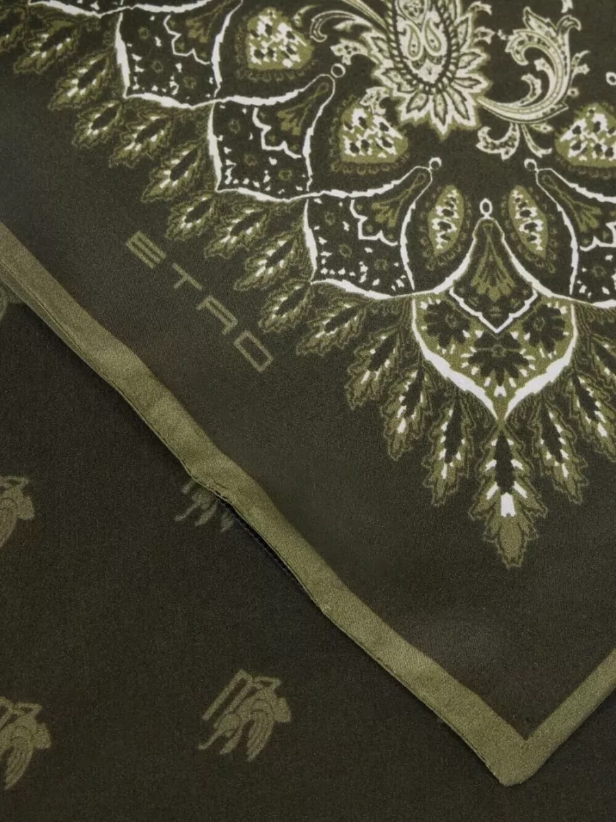 Etro Paisley Triangle Foulard Lightweight Scarf