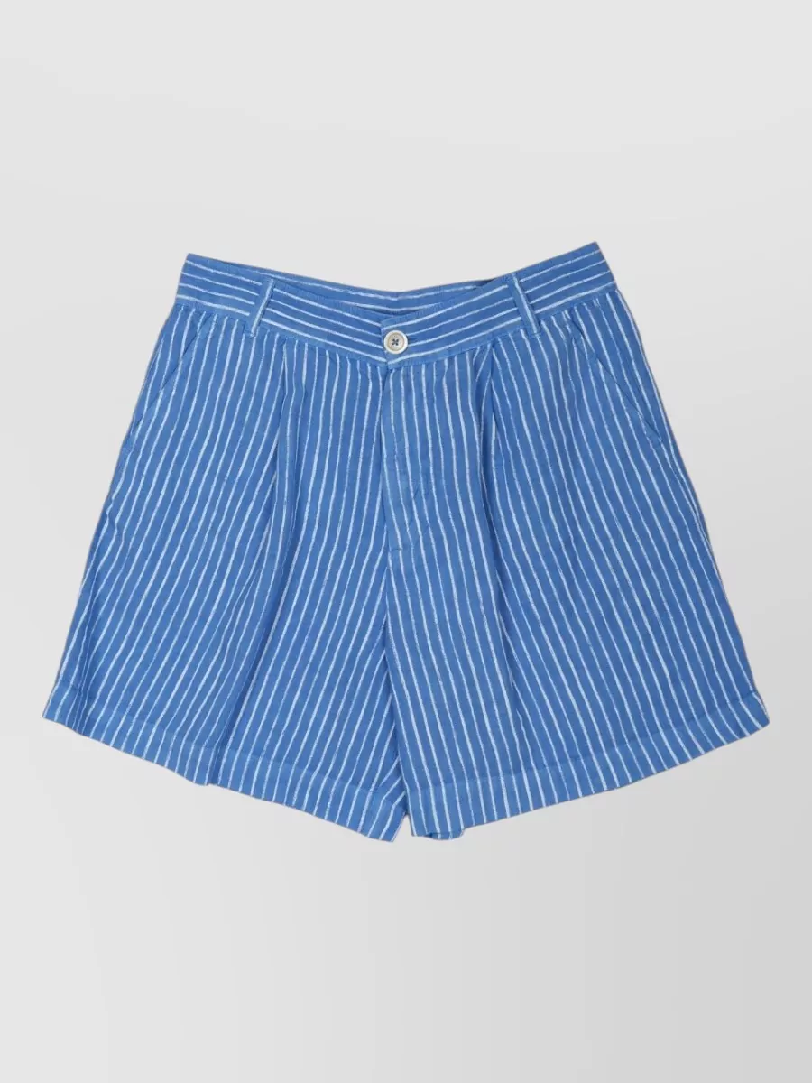 120% Lino Striped linen bermuda shorts