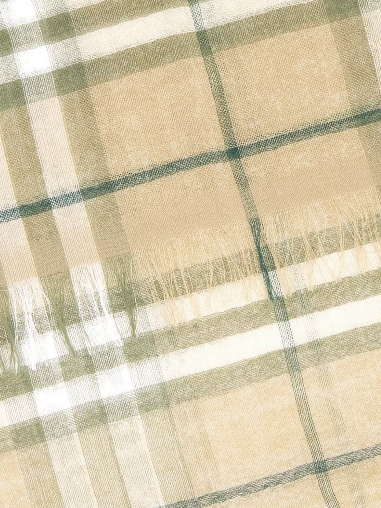 Shop Burberry Cotton Embroidered Scarf Fringed Edges