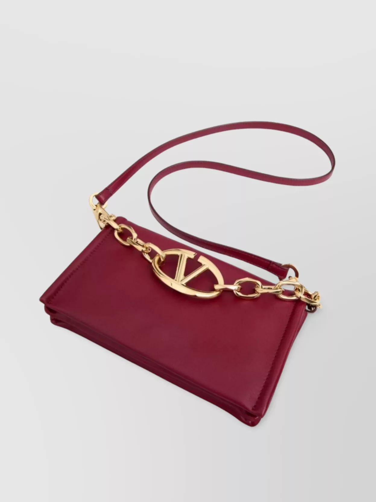 Valentino Garavani Vlogo Chain Lambskin Clutch