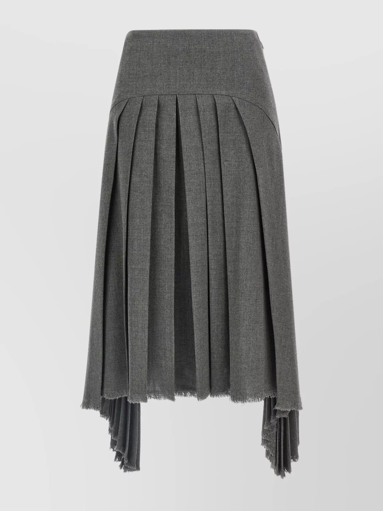 Jil Sander Asymmetric High Waist Pleated Skirt In Gray