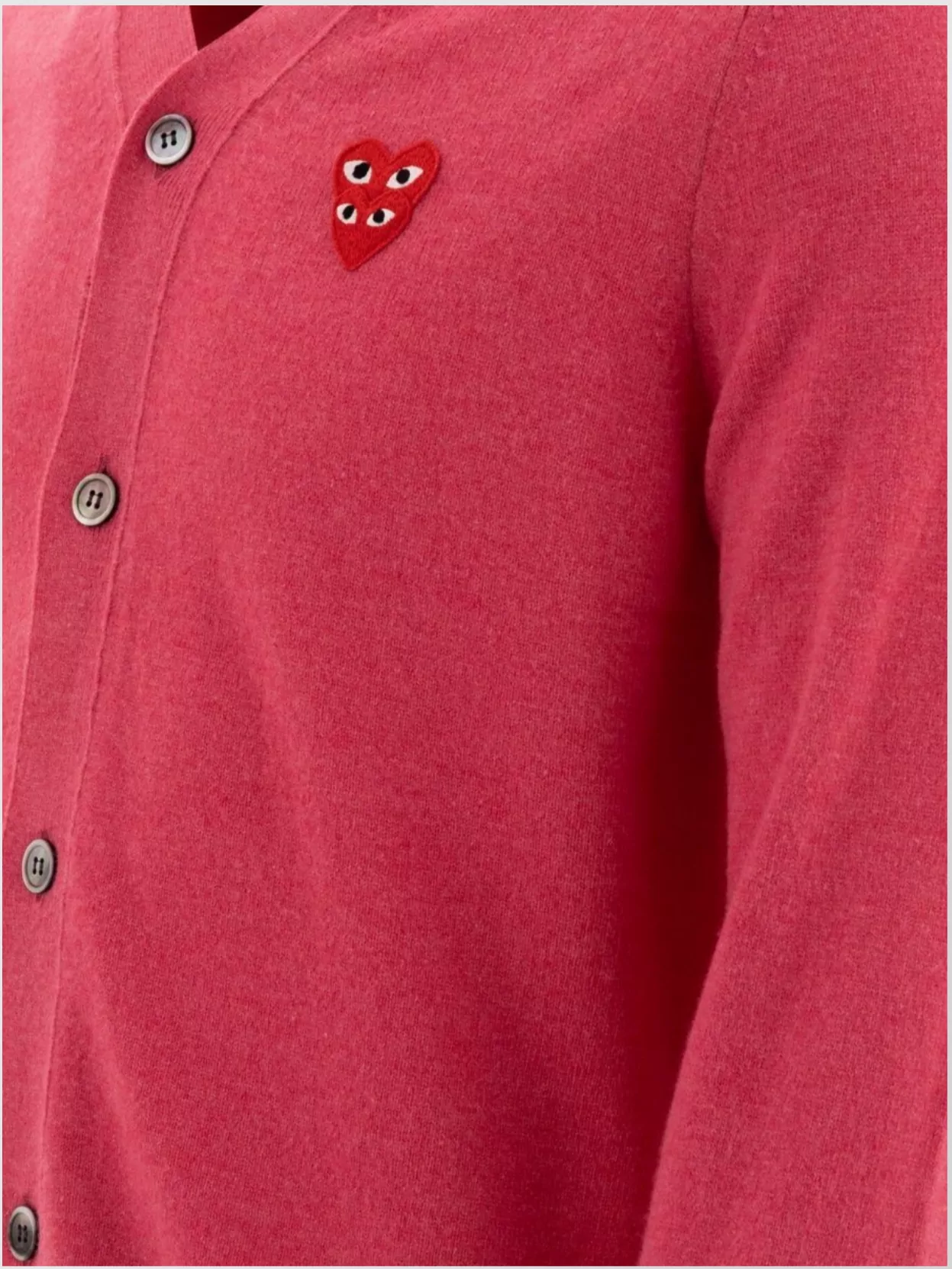 Comme Des Garçons Play Embroidered Ribbed Cuffs And Hem Sweater