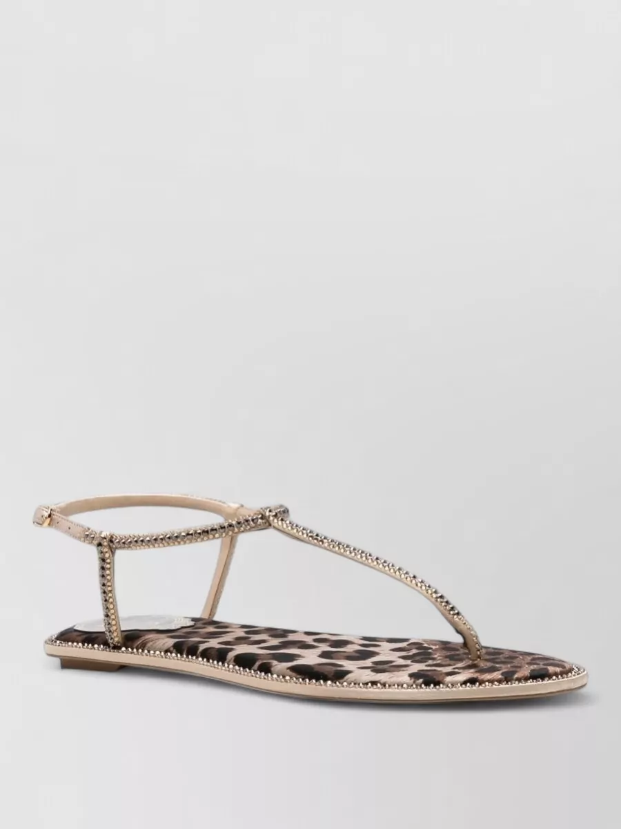 Rene Caovilla crystal-embellished thong flat sandals