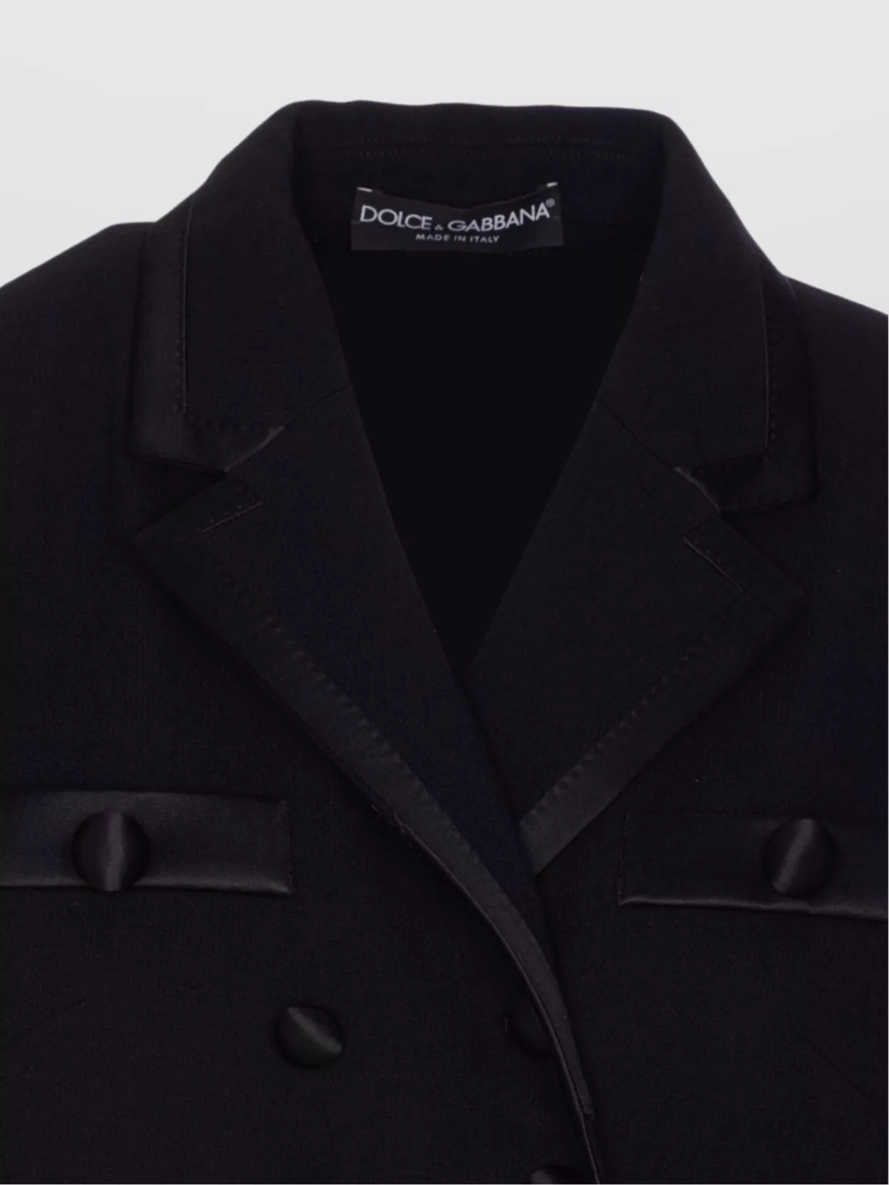 Dolce&Gabbana V-Neck Cropped Jacket Satin Trim