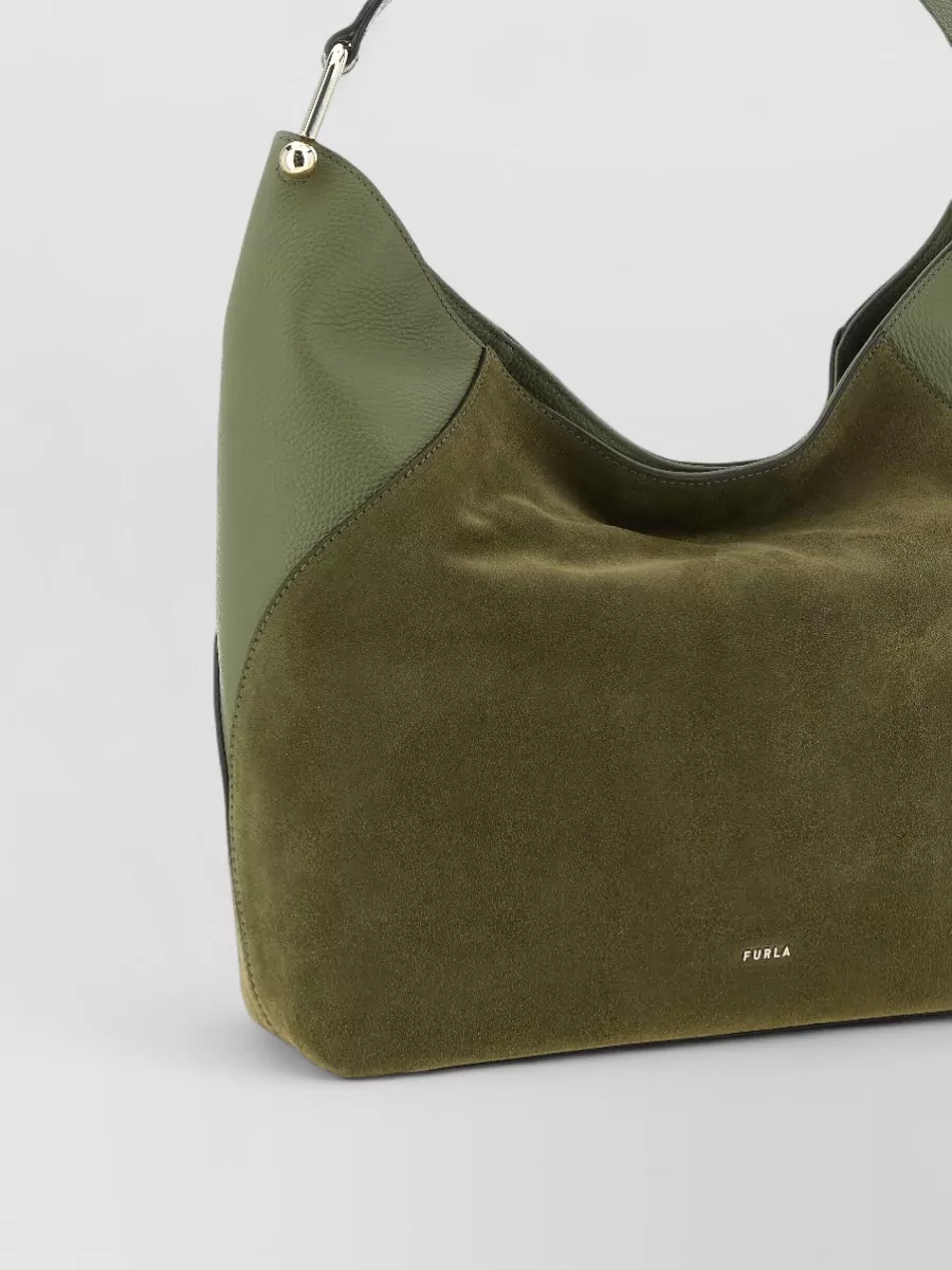 Furla Lara Large Suede Top Handle Shoulder Bag