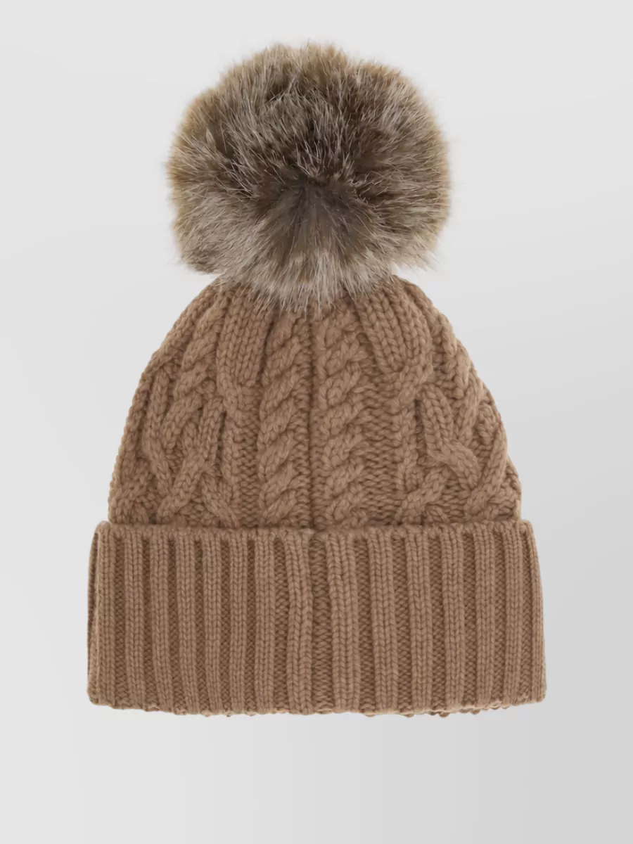Moncler cashmere wool cable-knit beanie