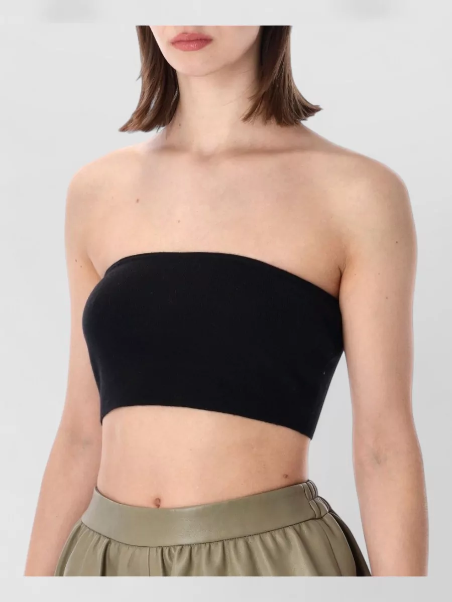 The Frankie Shop Wool Blend Knit Cropped Strapless Top
