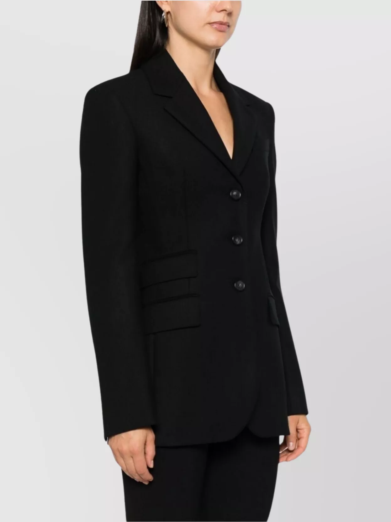 Sportmax Long Sleeve Single Breasted Jacket With Notched Lapels