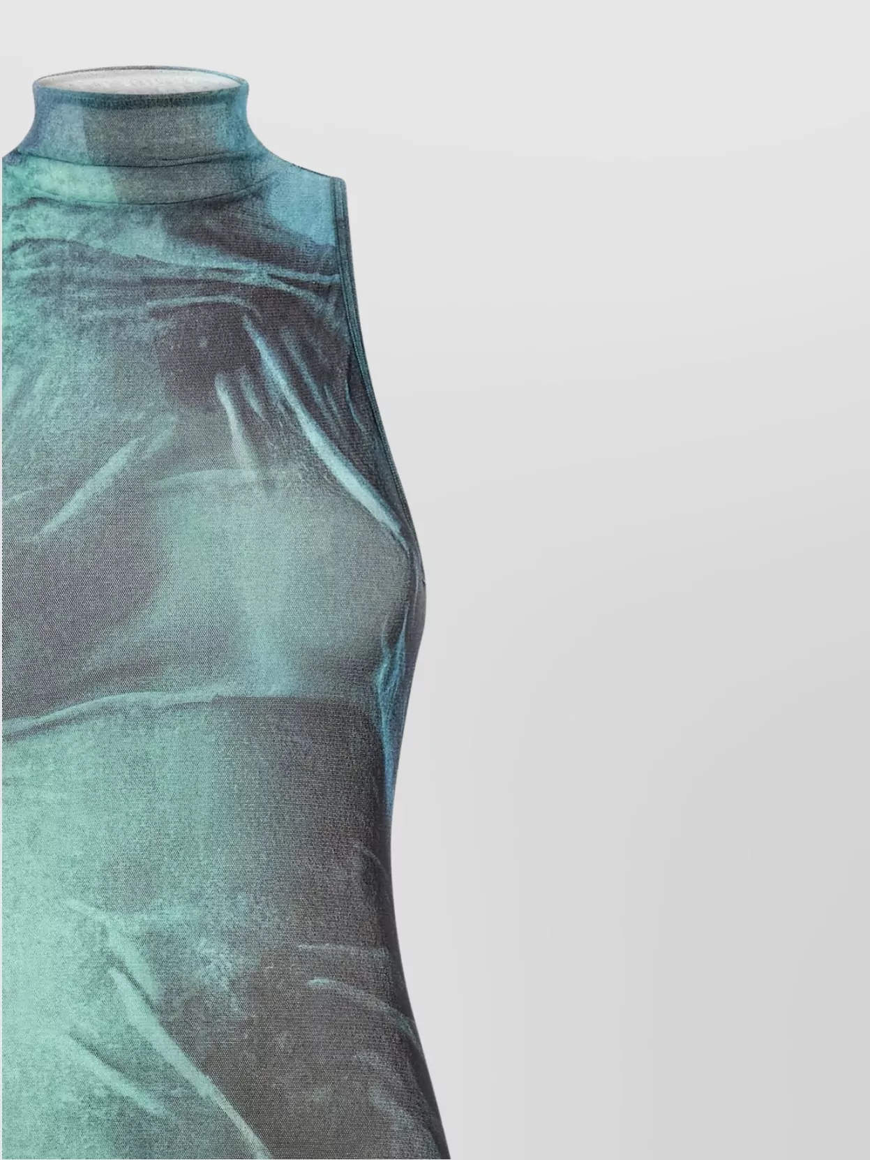 Jean Paul Gaultier Abstract Print High Neck Maxi Length Dress
