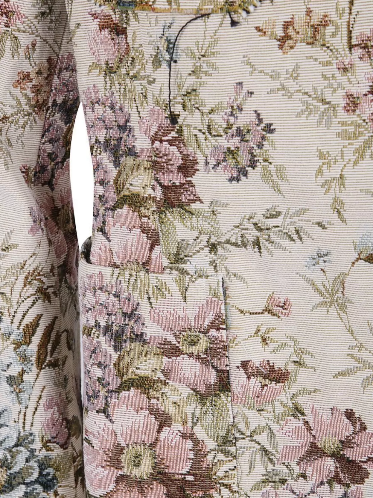 Pierre Louise Mascia Floral Pattern Frayed Edges Jacket
