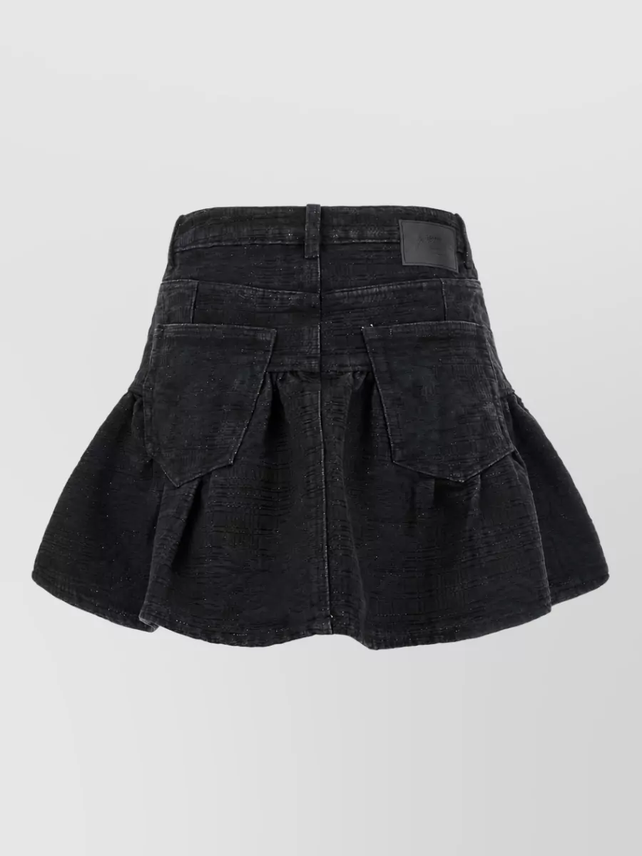 Ganni Lurex Denim Mini Skirt