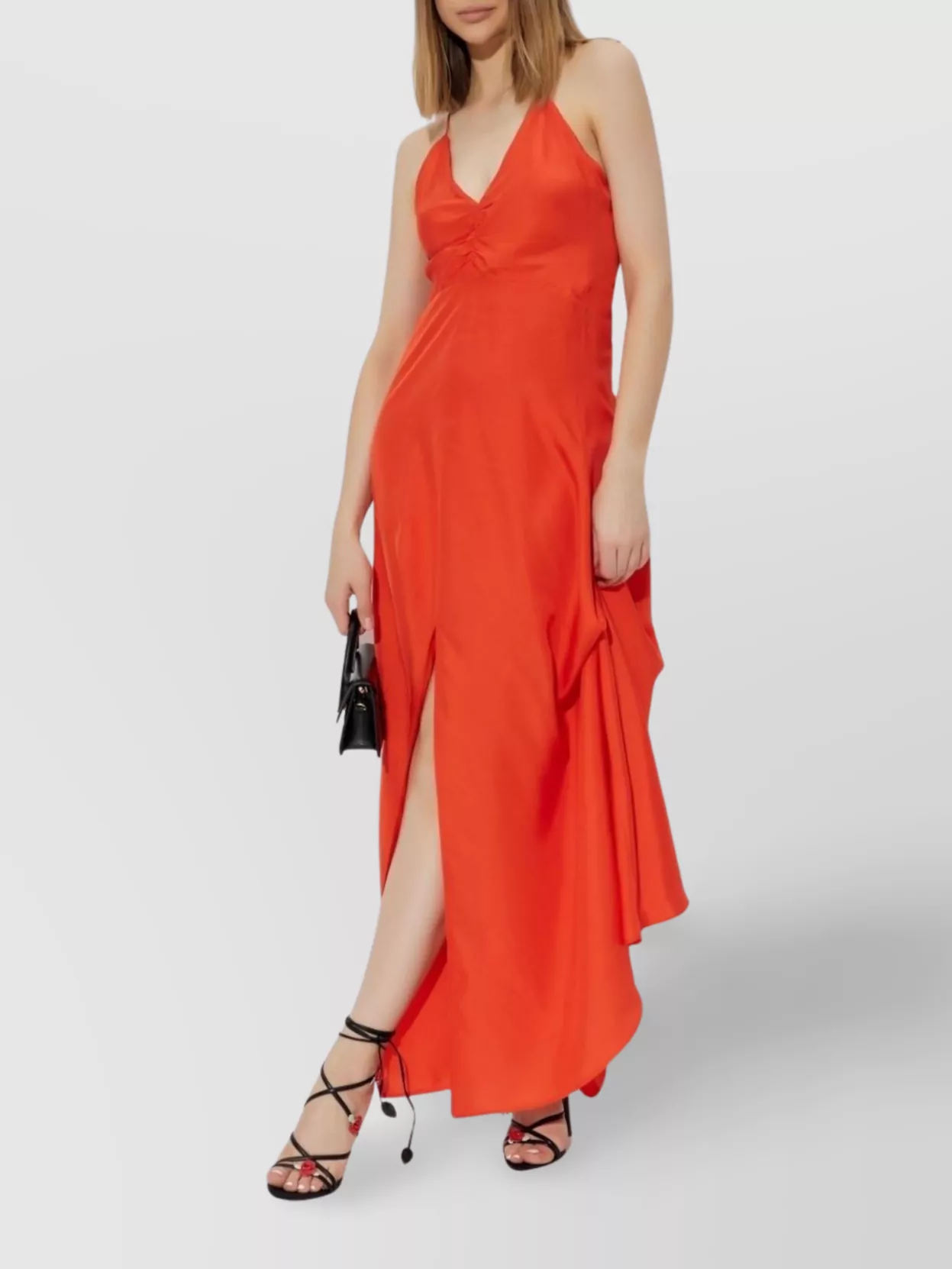 Shop Forte Forte Long Silk Slip Dress With Adjustable Straps