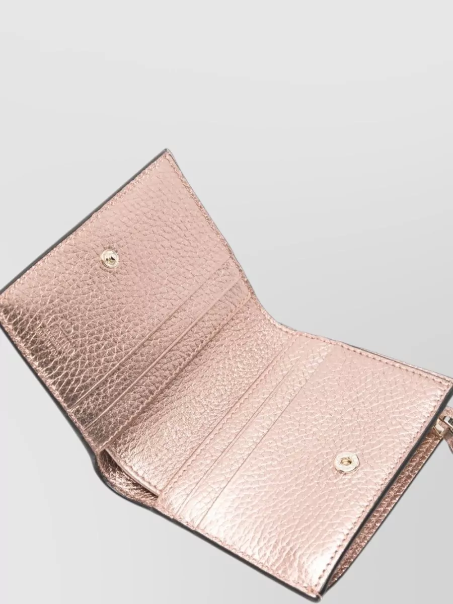 Valentino Garavani Rockstud Leather Wallet Metallic Studs