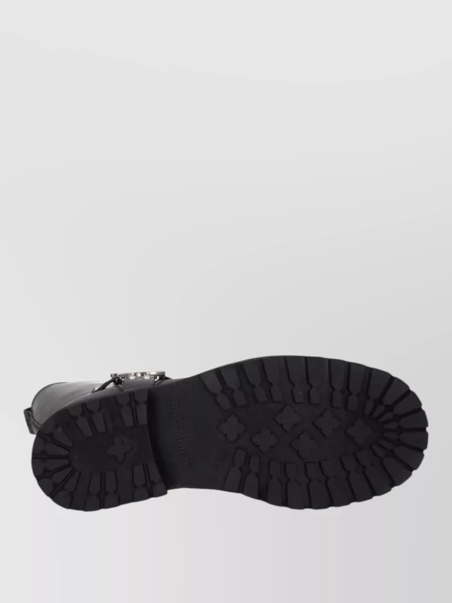 Off-White Leather Flat Boots