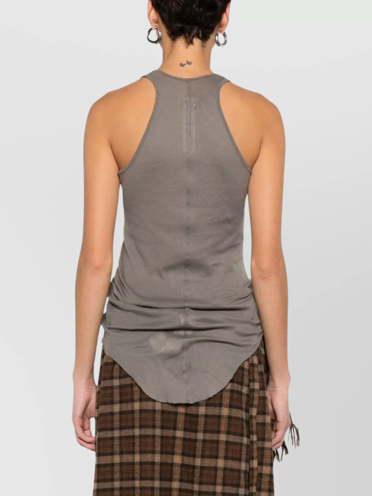 Rick Owens Curved Hem Sleeveless Racerback Tank