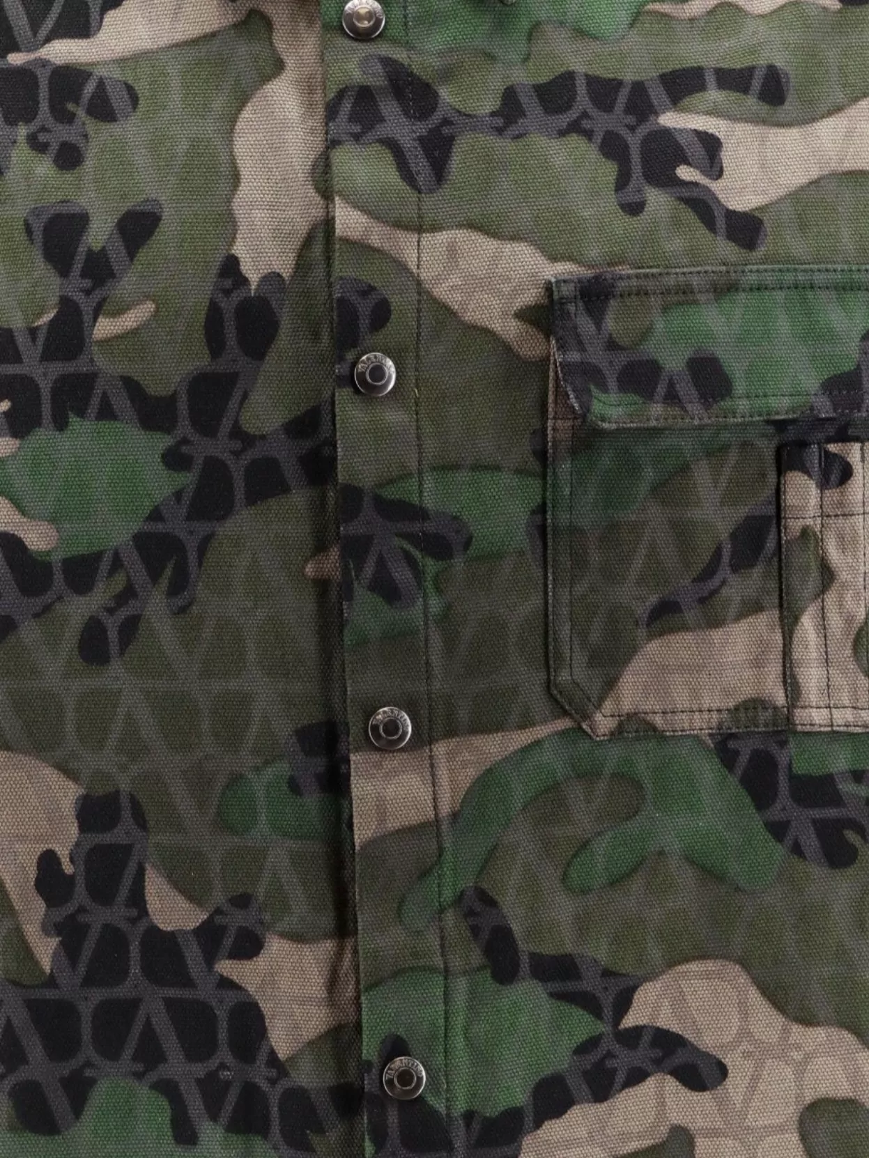 Valentino Camouflage Motif Cotton Jacket