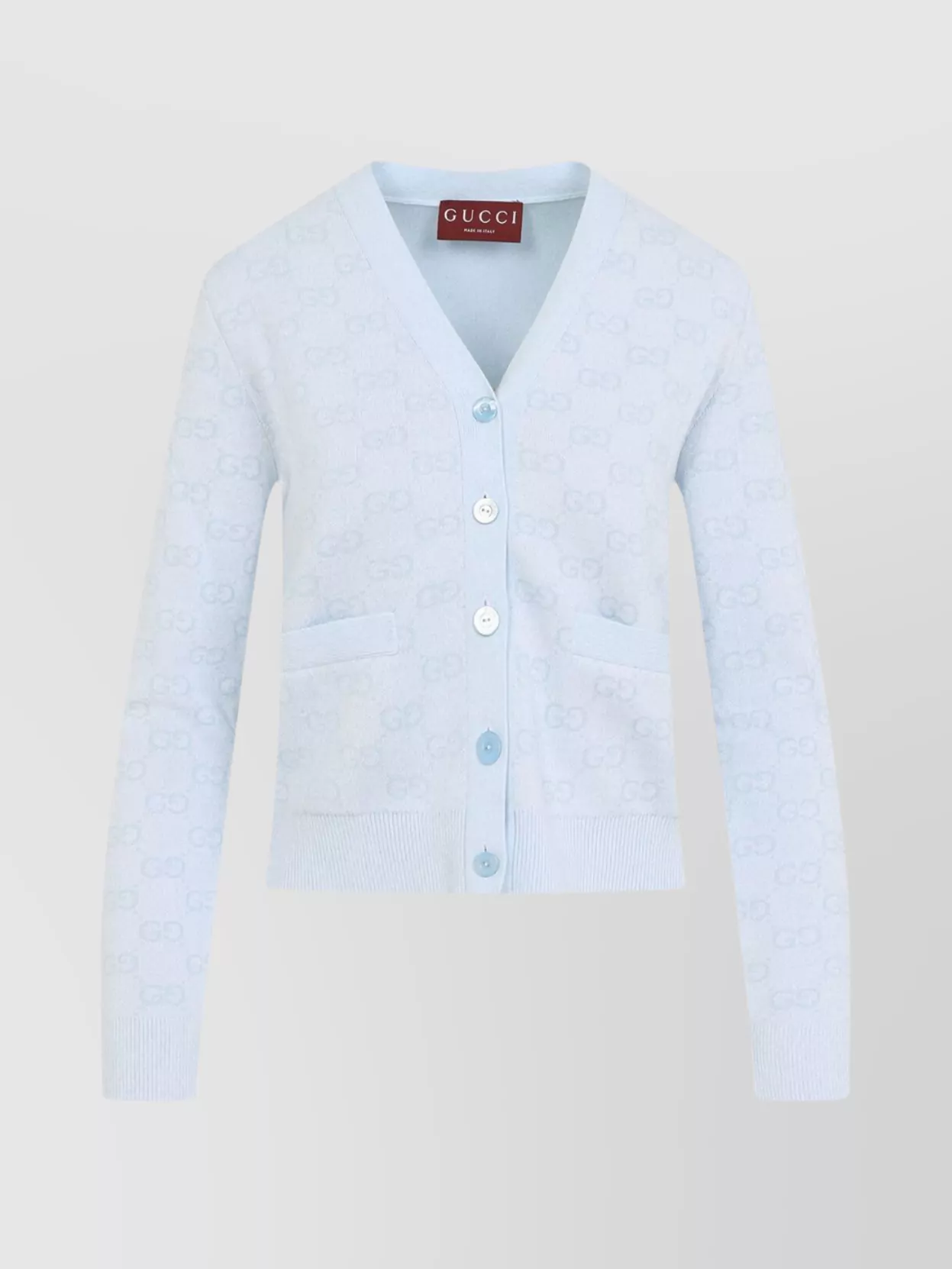 Gucci Fine Cotton Gg Jacquard Cardigan