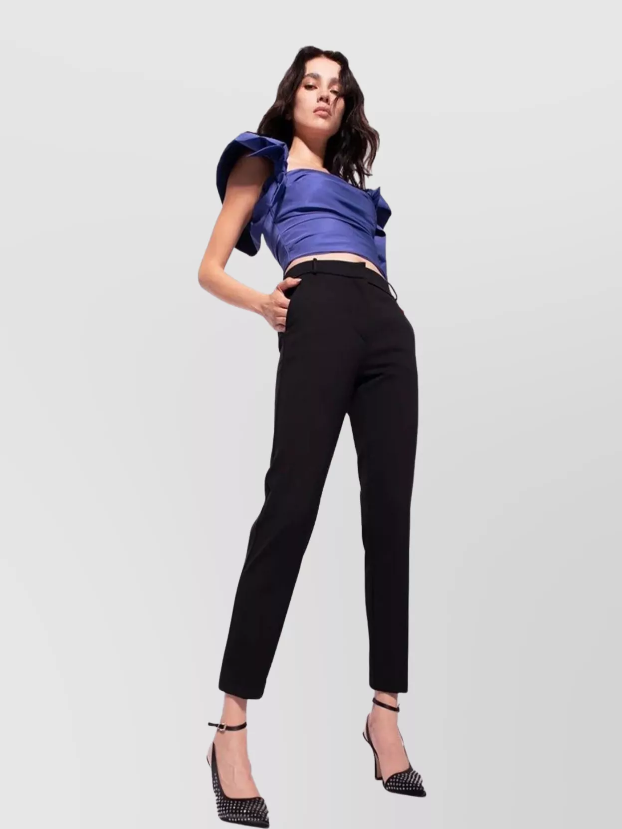 Pinko Tailored Trousers With Pockets And Loops In Black