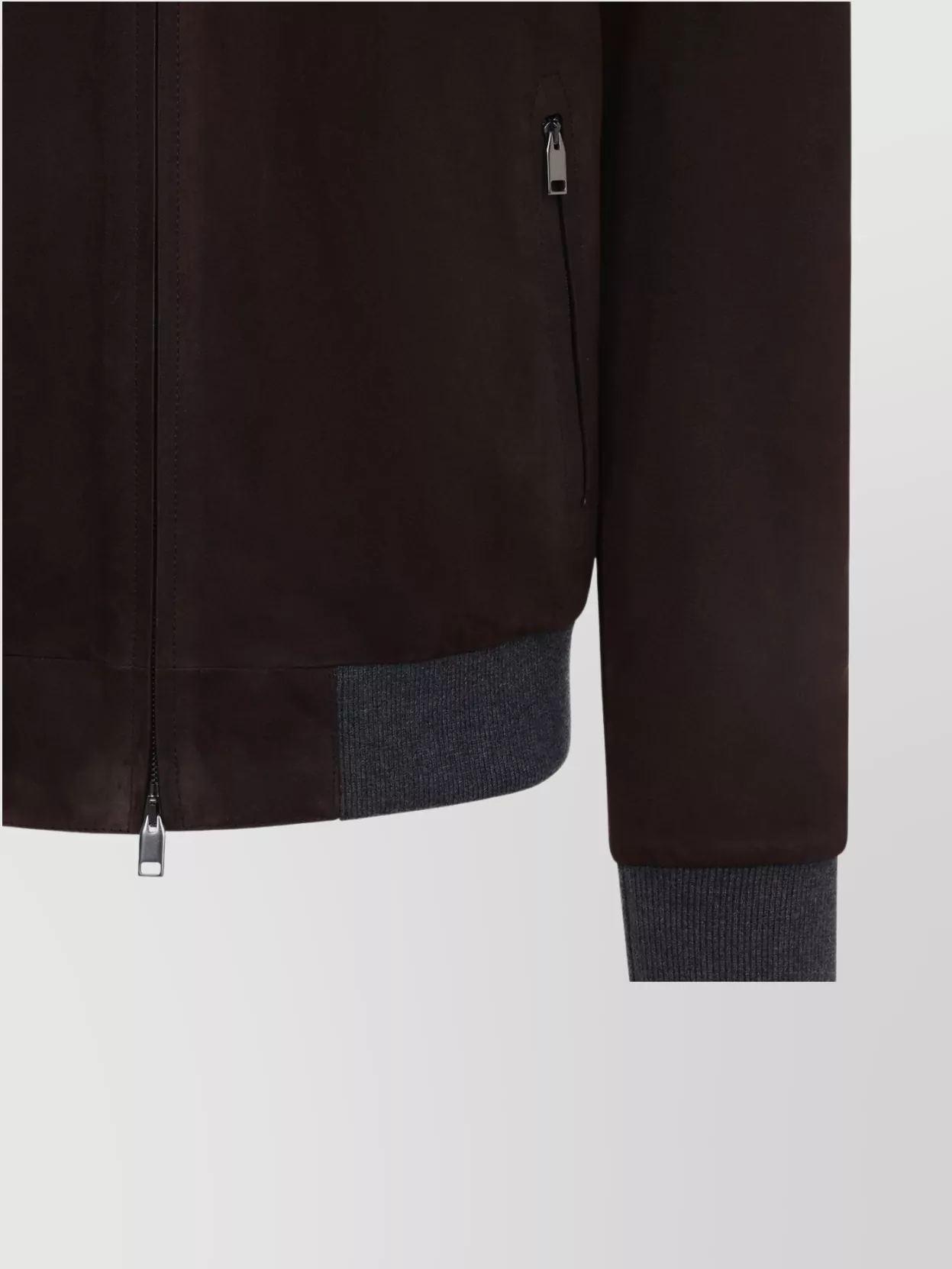 Brioni Ribbed Collar Bomber With Side Pockets