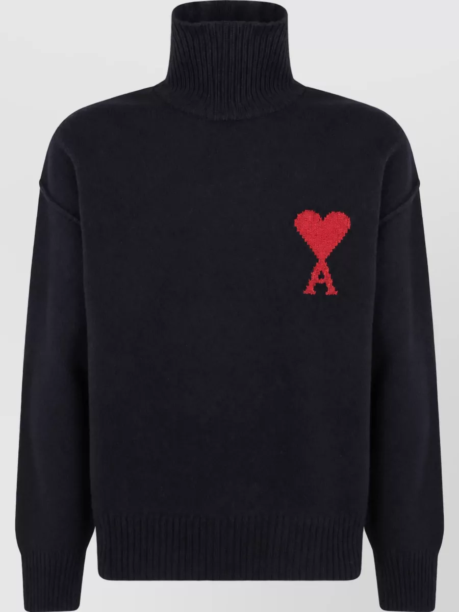 Ami Paris wool funnel neck sweater