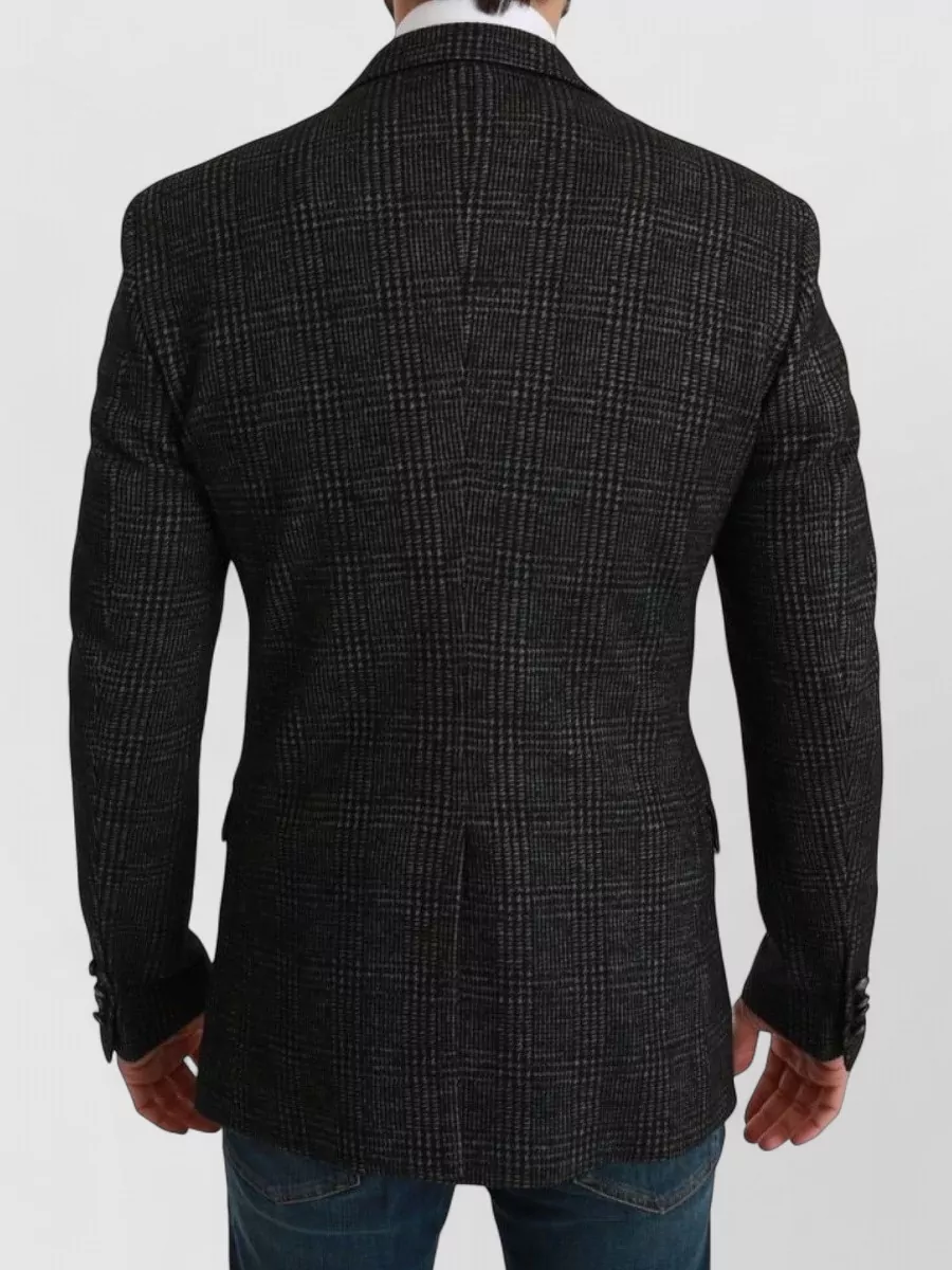 Dolce&Gabbana Wool Silk Cashmere Checked Slim-Fit Blazer