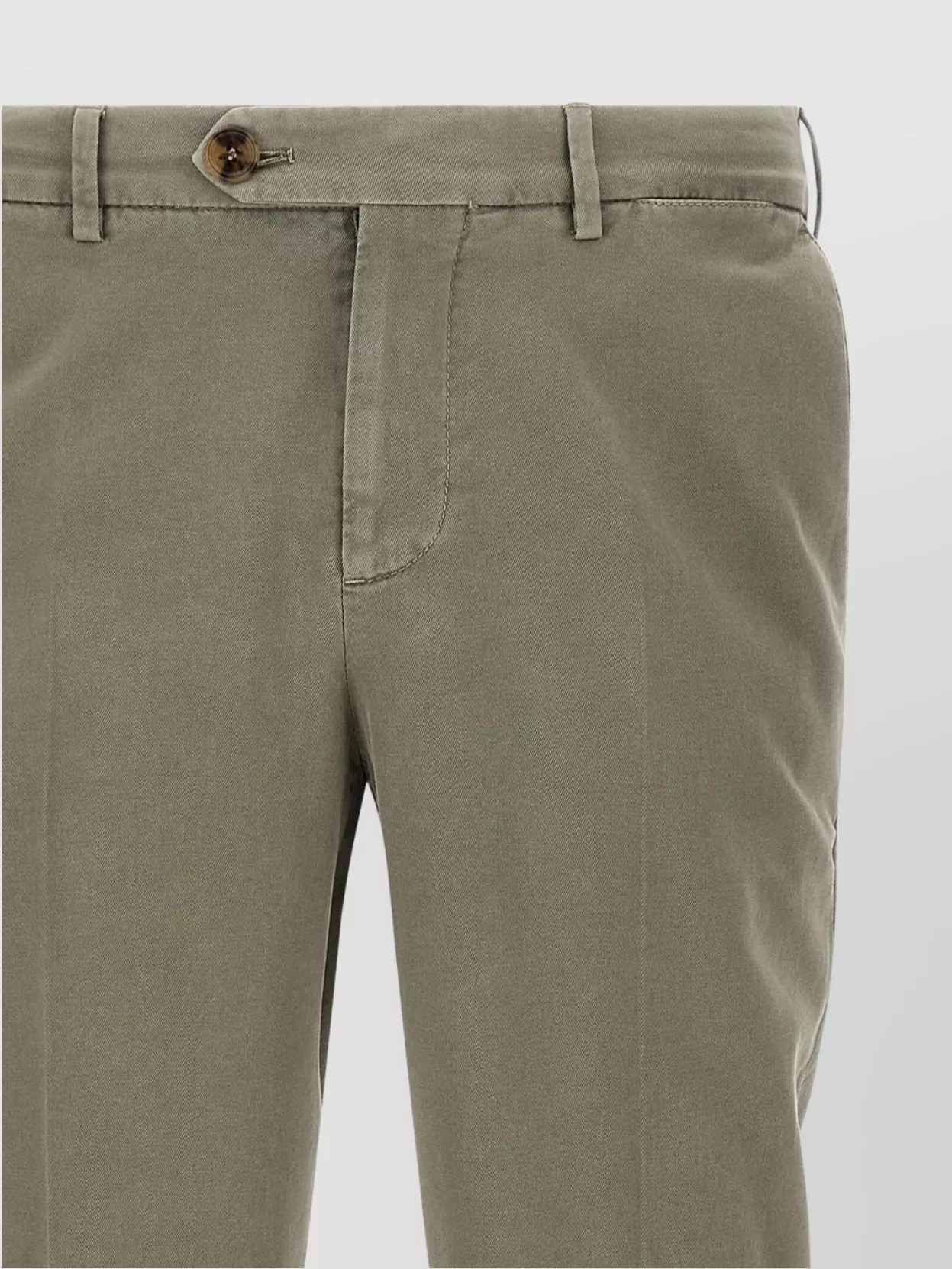 Brunello Cucinelli Cotton Trousers With Back Pockets And Belt Loops In Green