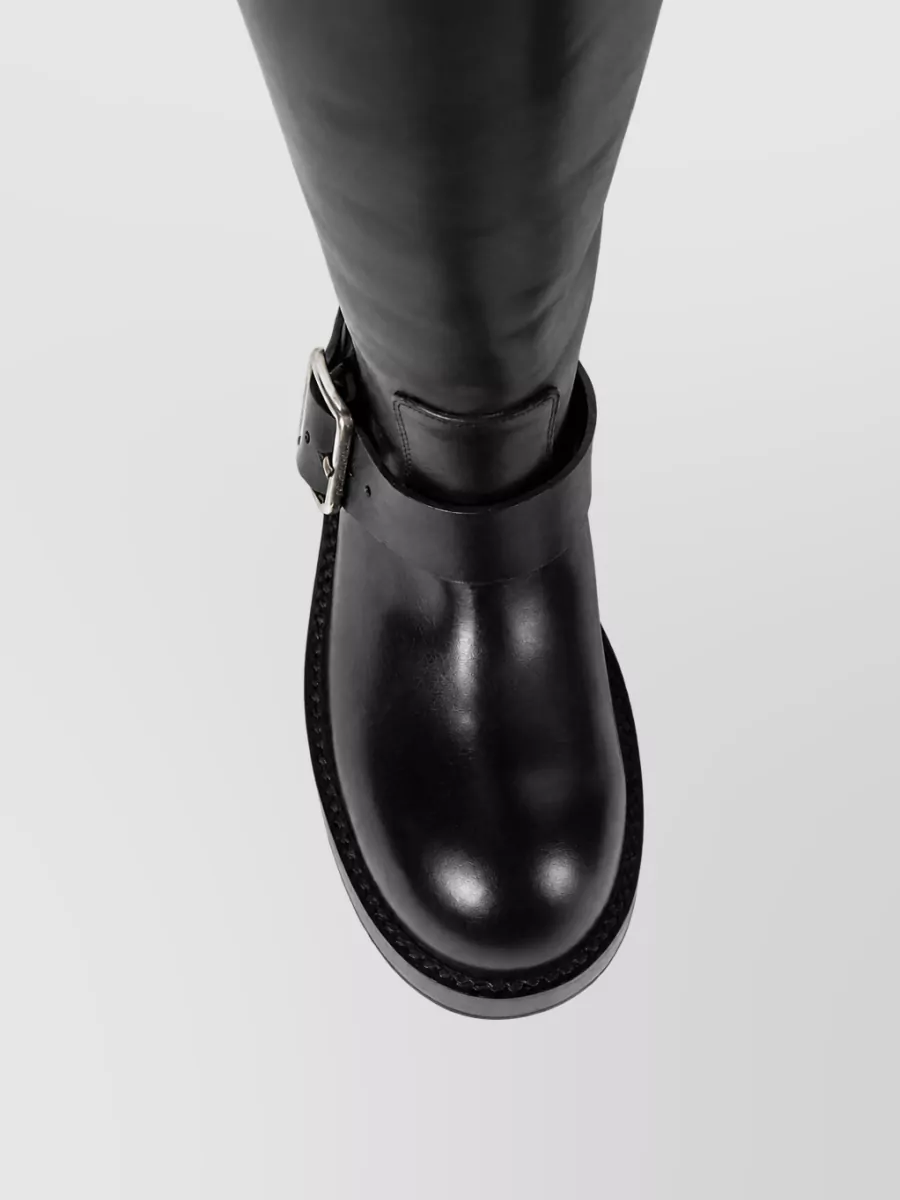Ann Demeulemeester Leather High Boots With Buckles