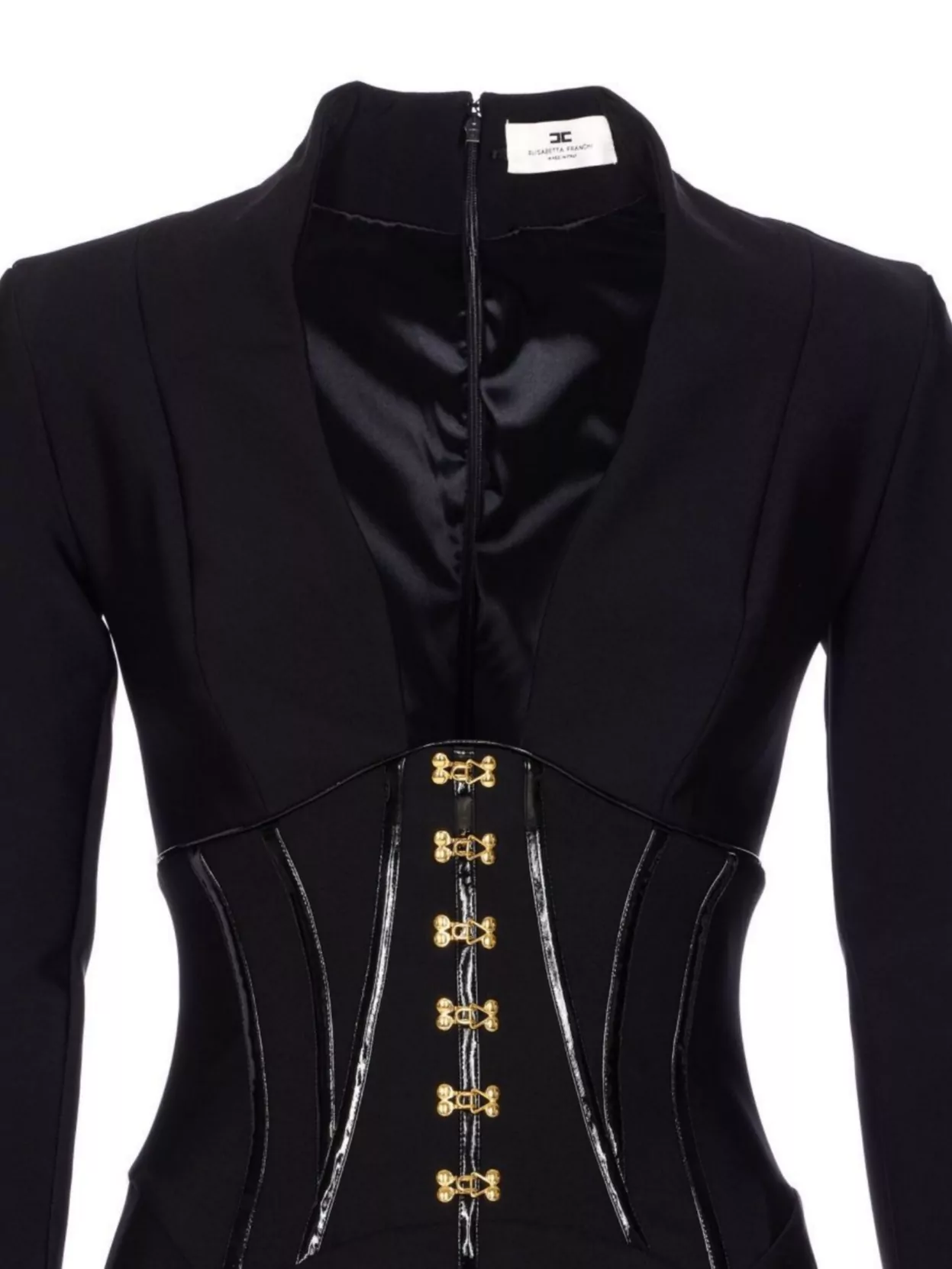 Elisabetta Franchi Structured Mini Dress Corset Detailing