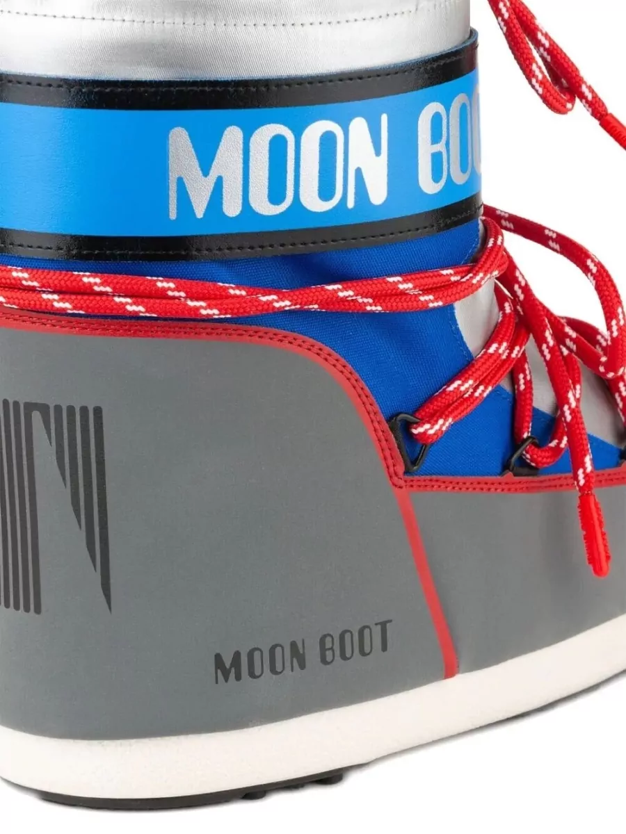 Moon Boot Leather Icon Low Space Racing Ankle Boots