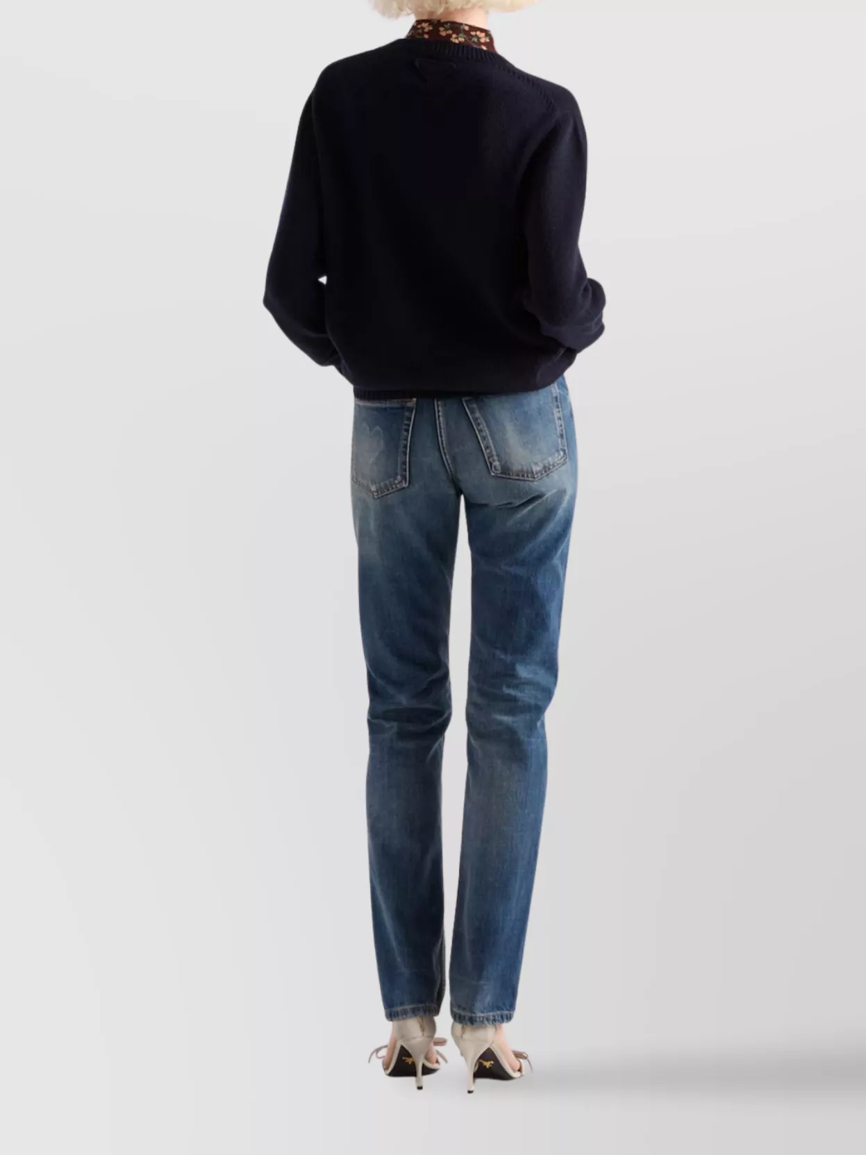 Prada Ribbed Crew Neck Knitwear With Long Sleeves