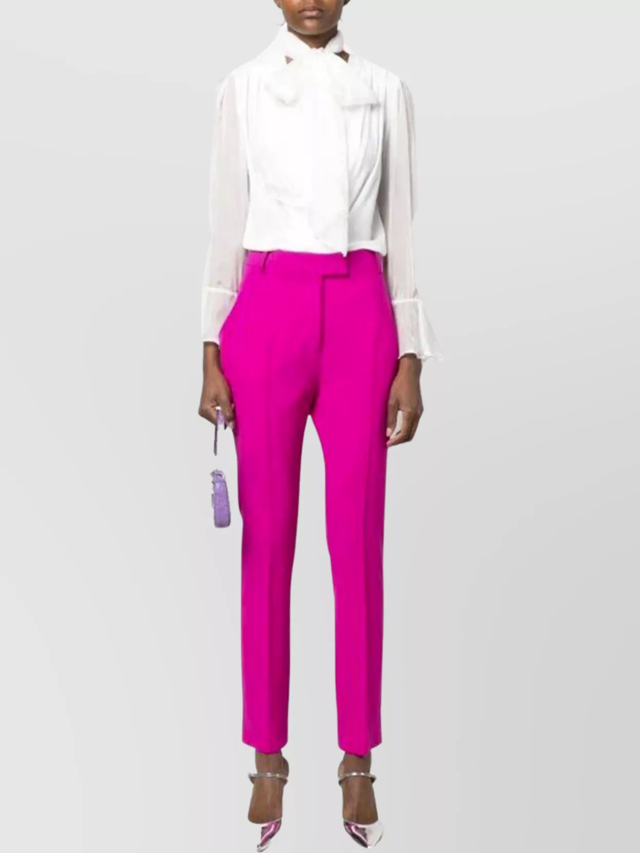 Pinko Silk Chiffon Bodysuit In White