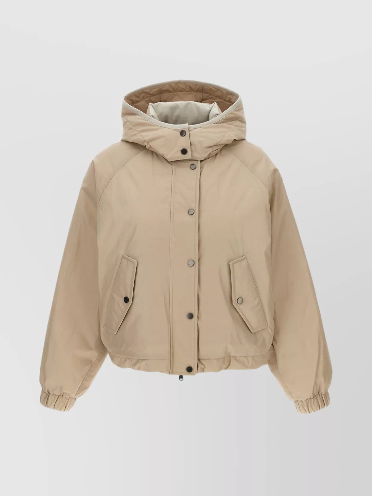Brunello Cucinelli Cropped High Collar Quilted Jacket