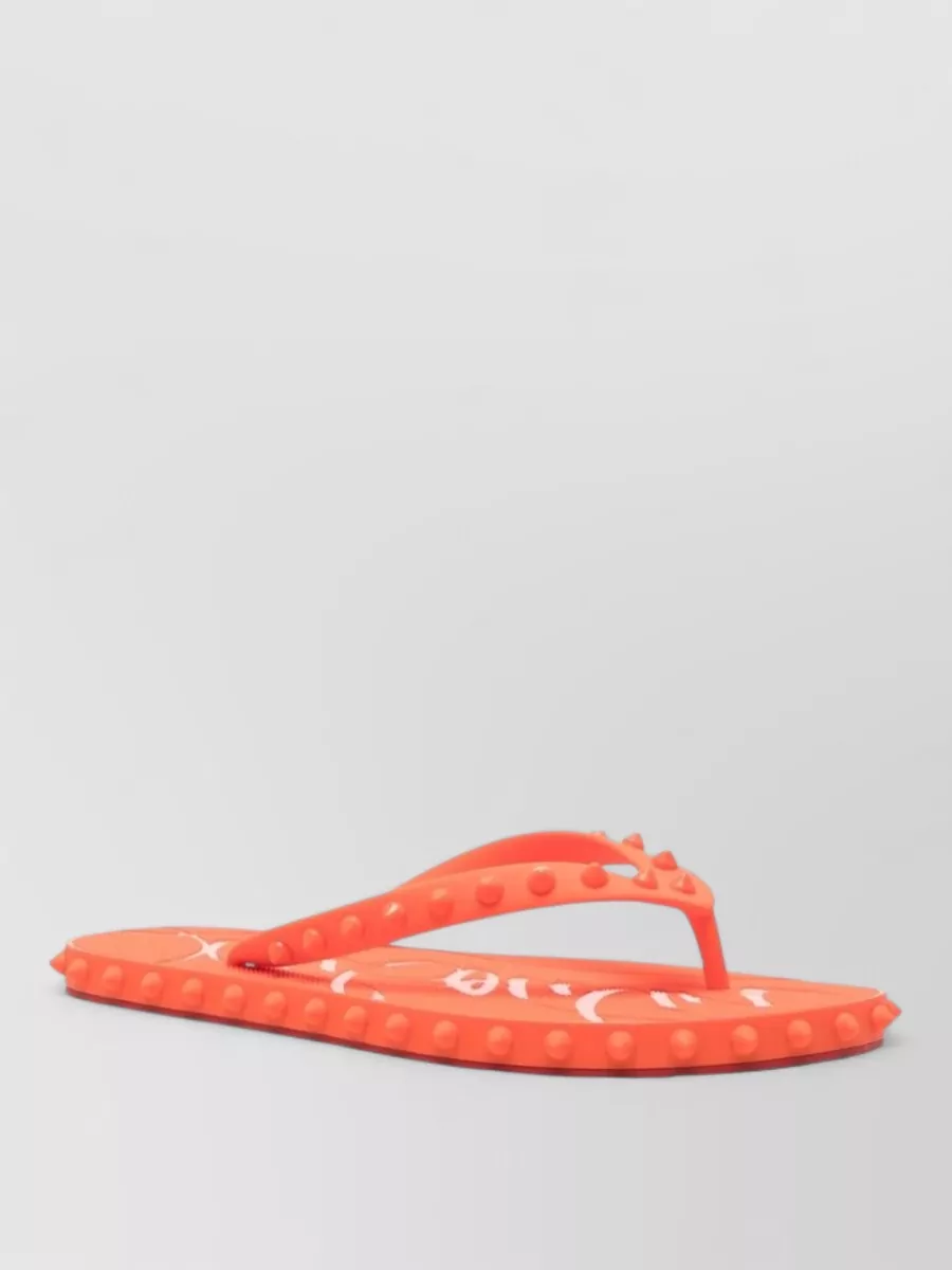 Christian Louboutin Leather Studded Flip Flops