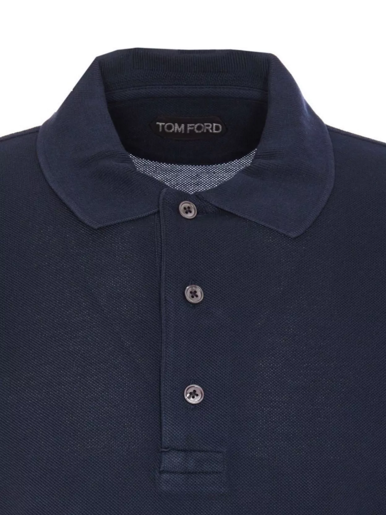Tom Ford Blue Polo T-shirt With Embroidered Tone On Tone Logo In Cotton Man