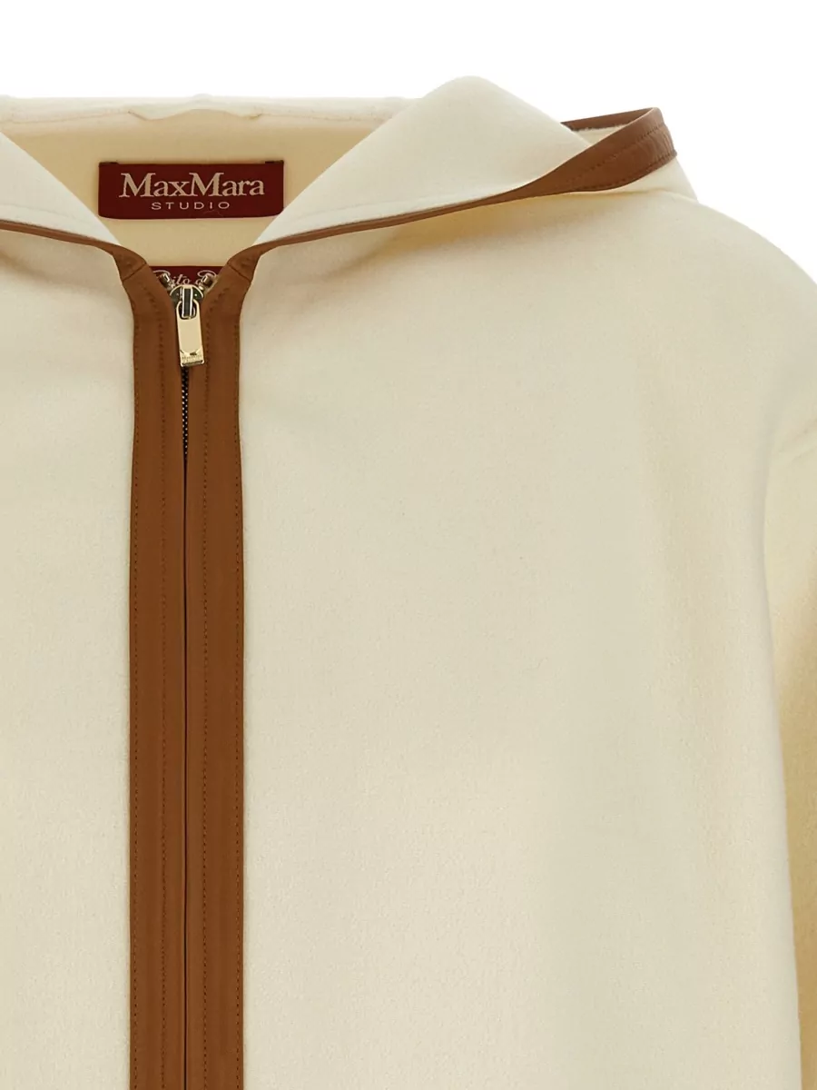 S Max Mara Cashmere Wool Silk Hooded Coat