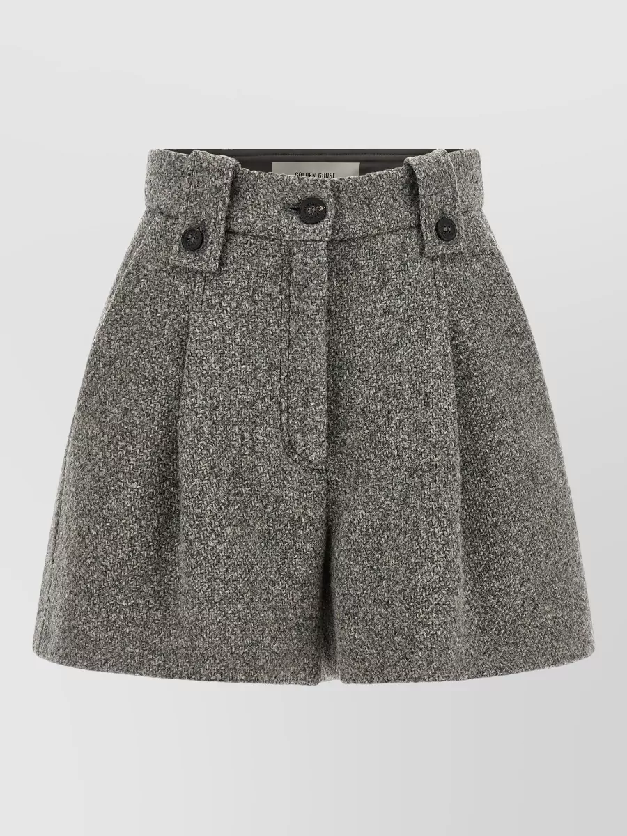 Golden Goose Virgin wool high-rise wide-leg cropped trousers