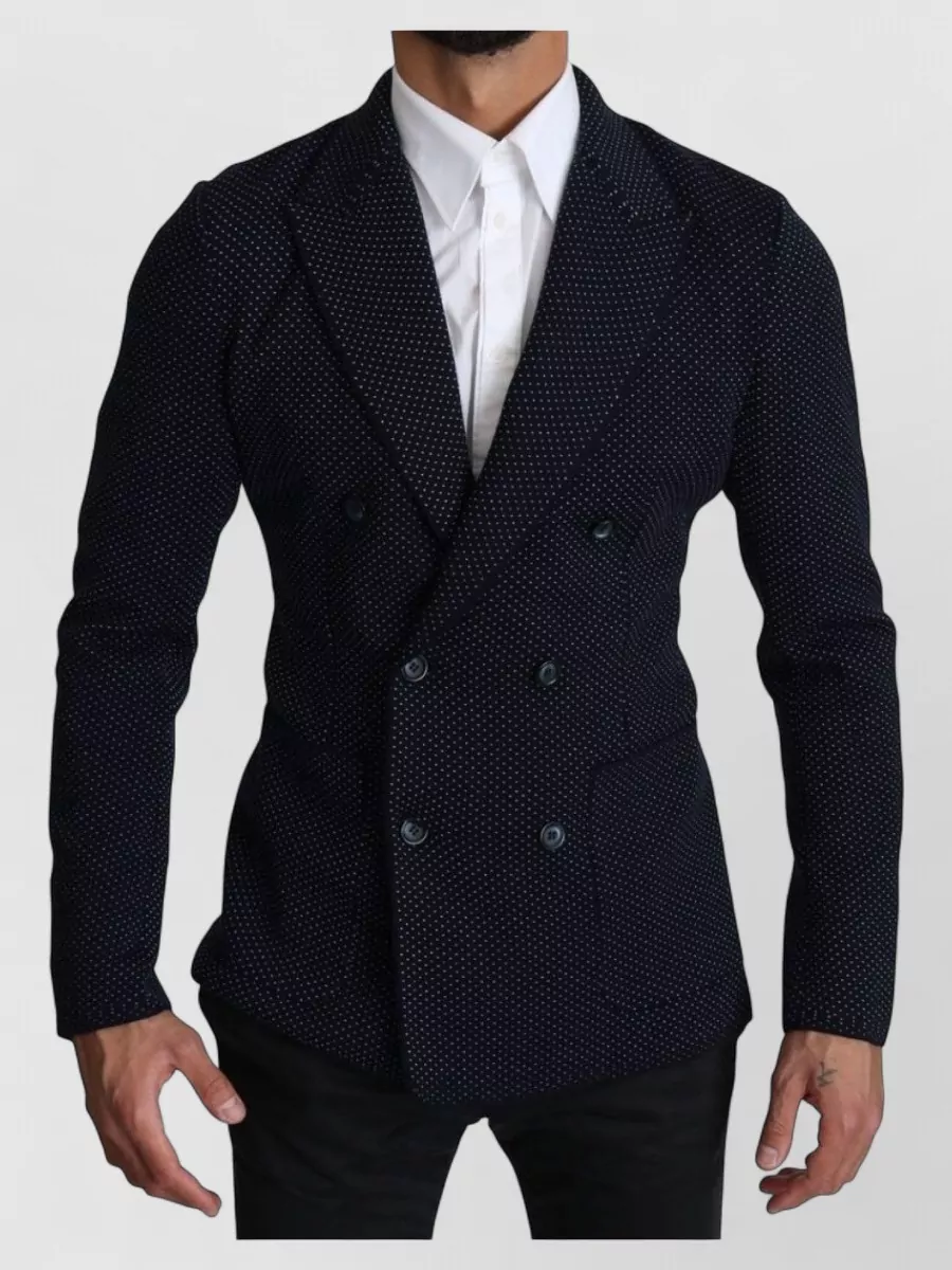 Dolce&Gabbana Virgin wool silk dotted double-breasted blazer
