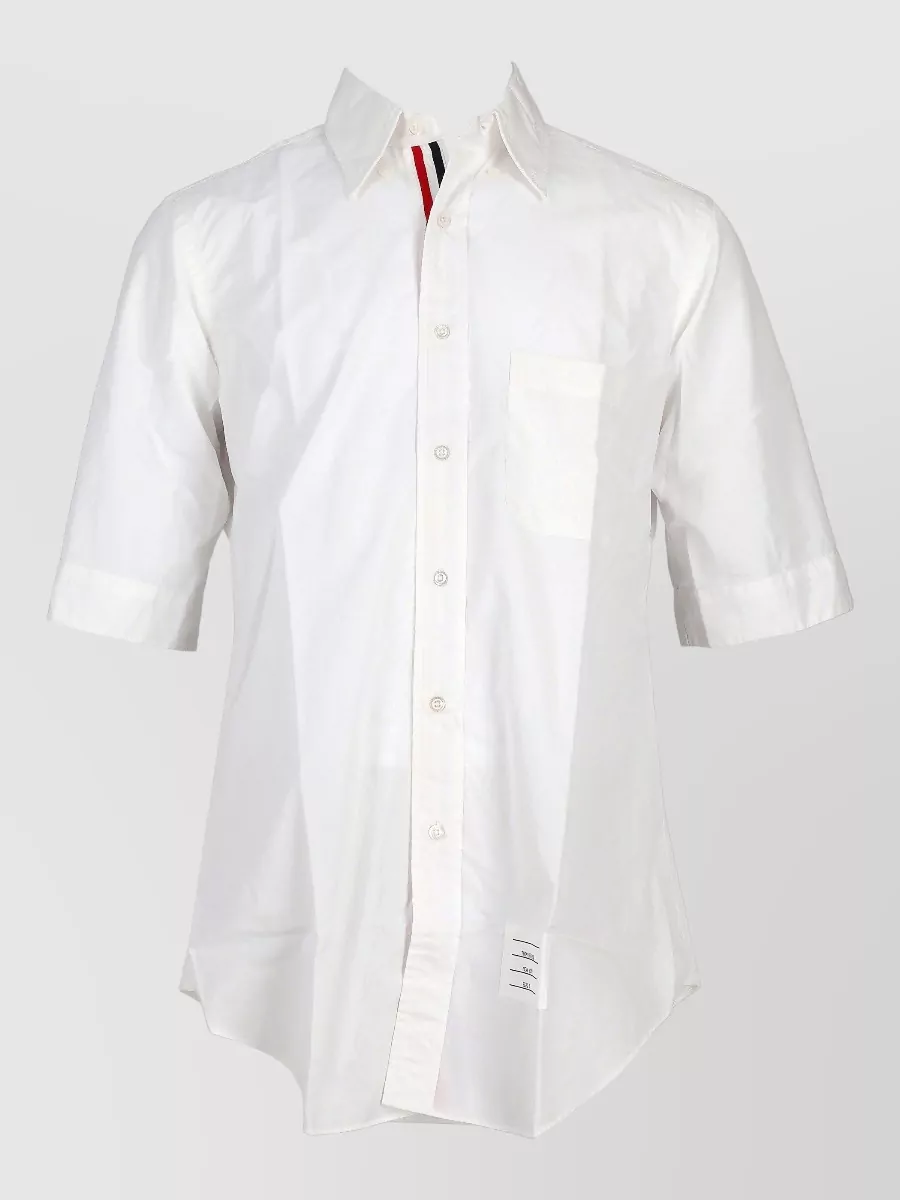Thom Browne Classic fit short-sleeve cotton shirt