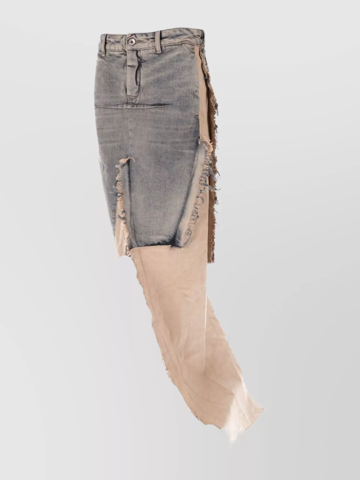 Rick Owens Asymmetric High Waist Denim Skirt