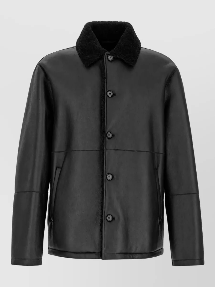 Jil Sander shearling leather jacket