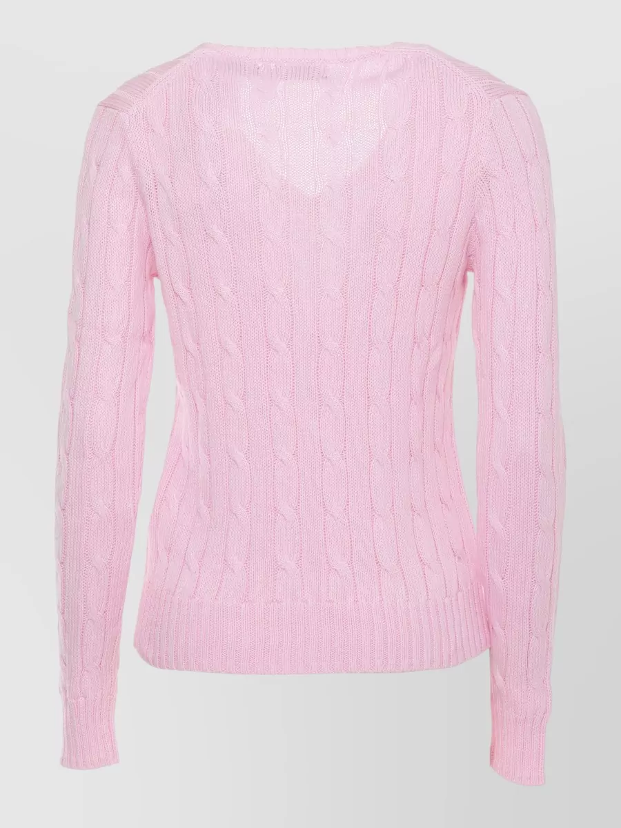 Ralph Lauren Cable-Knit V-Neck Cotton Jumper