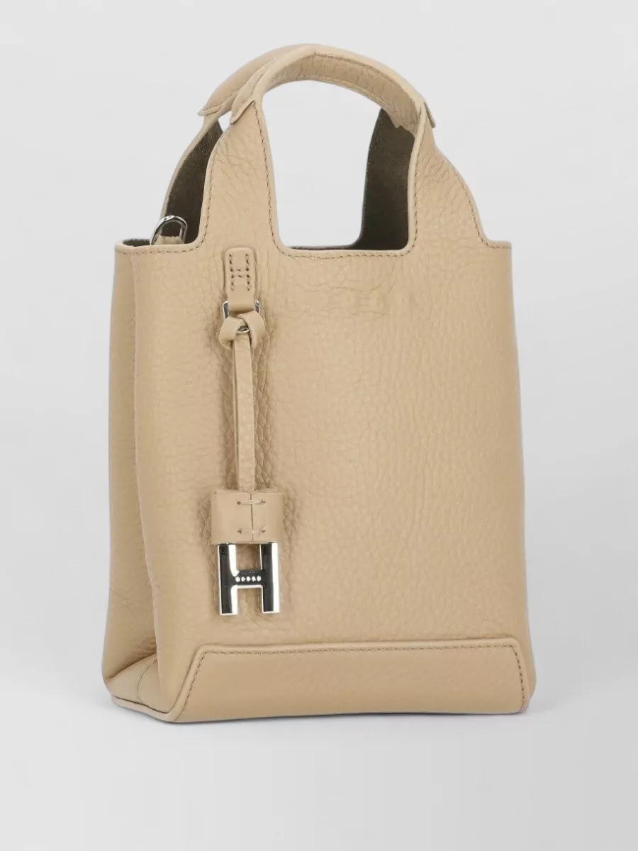 Hogan Leather Tote Bag Adjustable Shoulder Strap
