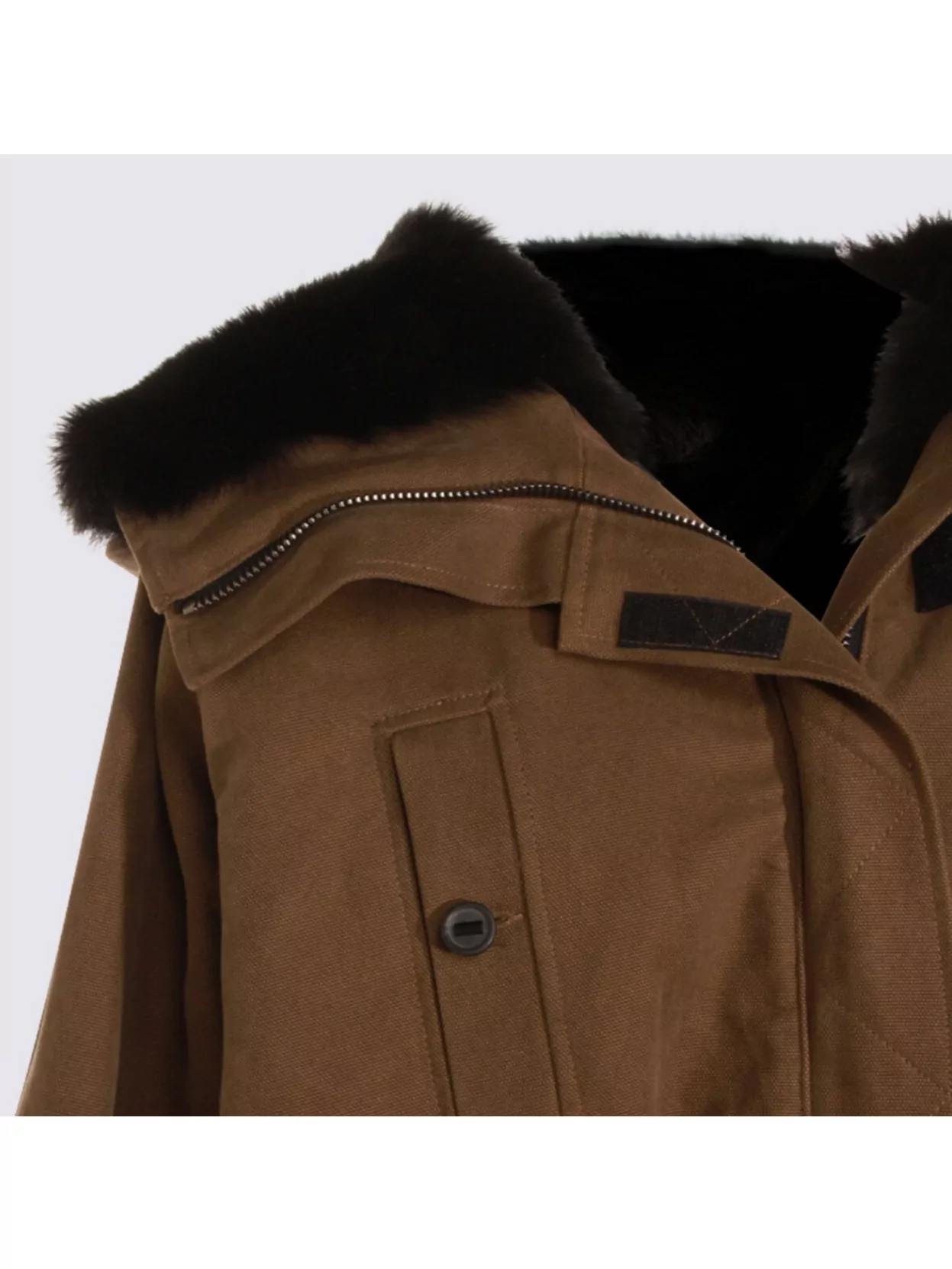 Dolce & Gabbana Hooded Jacket With Button Accents And Pockets In Brown