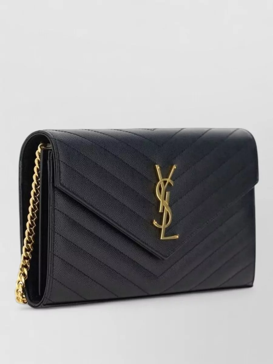 Saint Laurent Cassandre Leather Clutch Bag