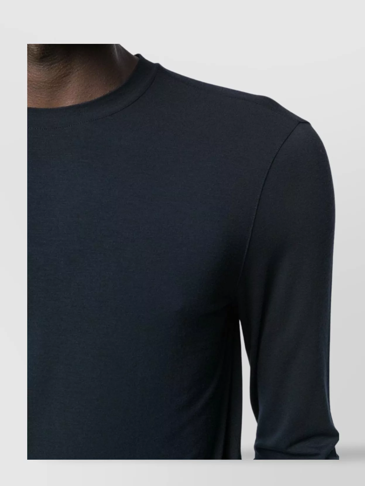 Giorgio Armani Timeless Crewneck Sweater With Long Sleeves In Black
