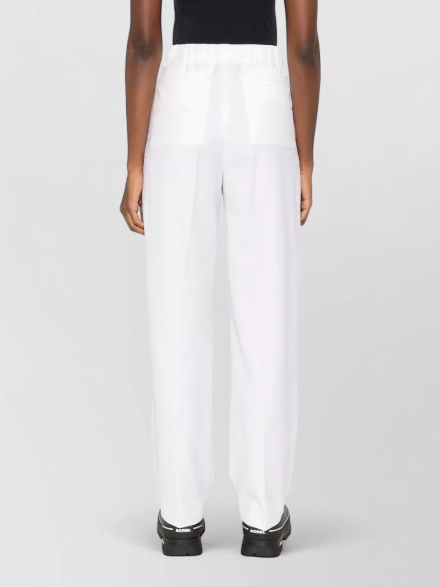 Moncler Virgin Wool Pleated Straight-Leg Trousers